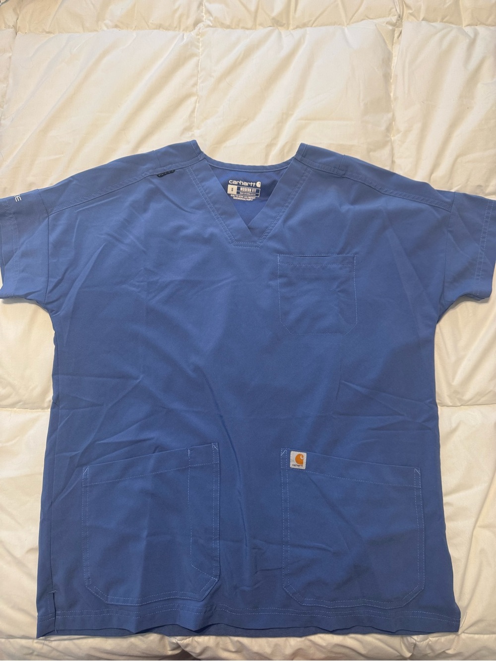 Carhartt Blue V-Neck Scrub Top